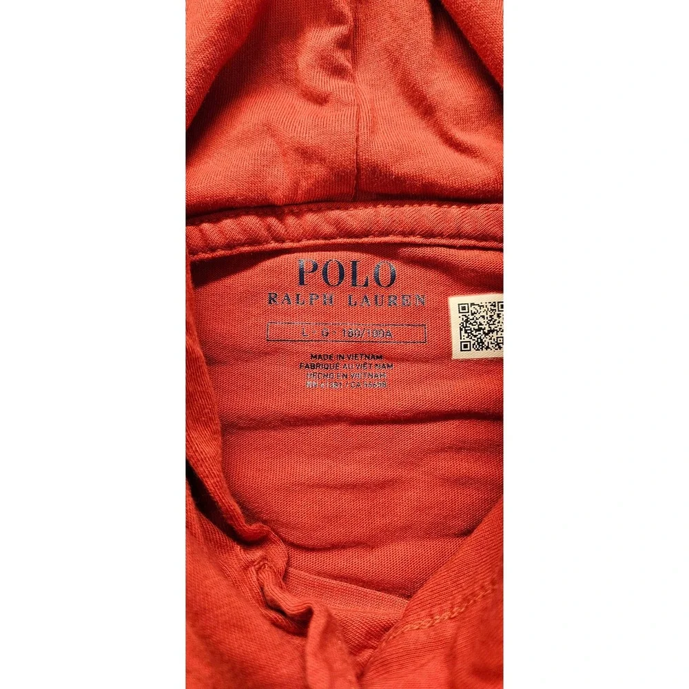 Polo Ralph Lauren Mens Red Long Sleeve Hooded T-Shirt Pony Logo Size Large